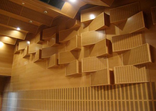 De houten Akoestische Comités van het Verspreiderplafond, 3D MDF de Muurraad van het Auditorium Correcte Bewijs