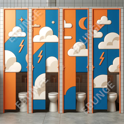 Vloer gemonteerde anti-graffiti onder druk gelamineerde hangende badkamer scheidingswand