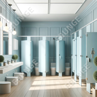 Zwarte waterbestendige toiletwand Moderne kamer voor openbaar toilet